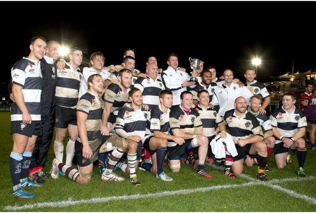 Nick with his Baa-Baas team mates, wearing his Narberth socks